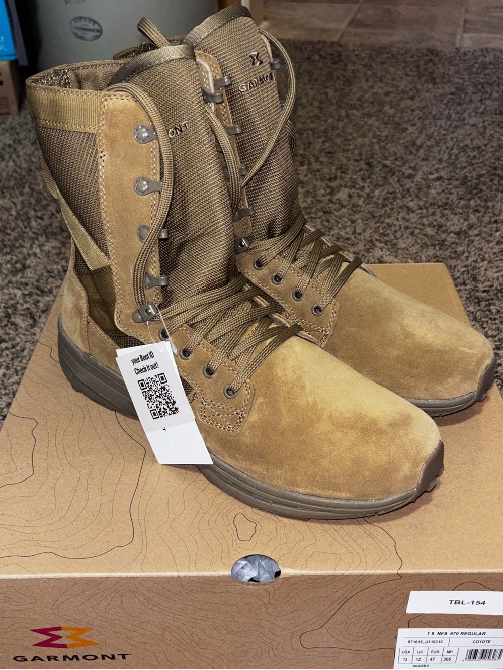 13 R NIB GARMONT 002583 T 8 NFS 670 REGULAR 8" LIGHTWEIGHT BOOTS COYOTE BROWN